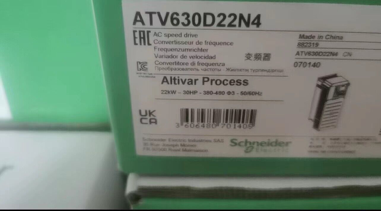 Schneider Electric ATV630D22N4 AC speed drive, industrial automation equipment, new.