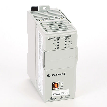 Allen-Bradley 1769-L30ER-NSE CompactLogix Controller, Ethernet/IP, DIN-rail mountable, industrial automation.