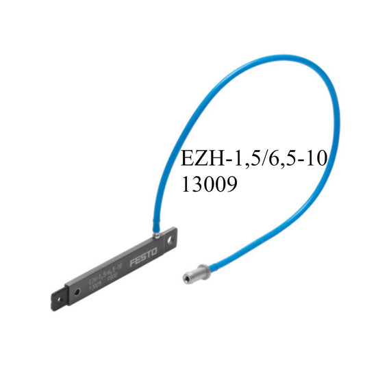 Festo EZH-1,5/6,5-10 13009 Flat Cylinder tube with blue hose, industrial automation part