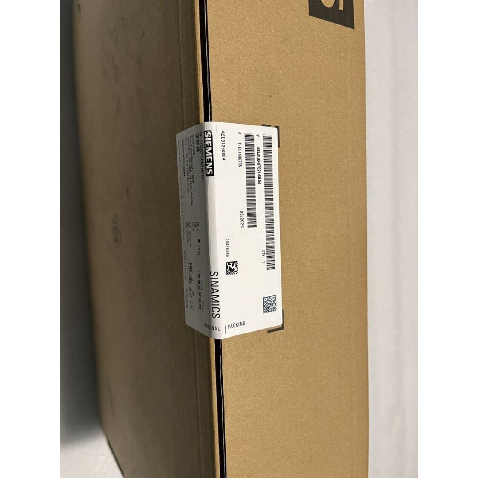 SINAMICS S120 6SL3130-6TE21-6AA4 module packaging, Siemens industrial automation part, 16kW drive system.