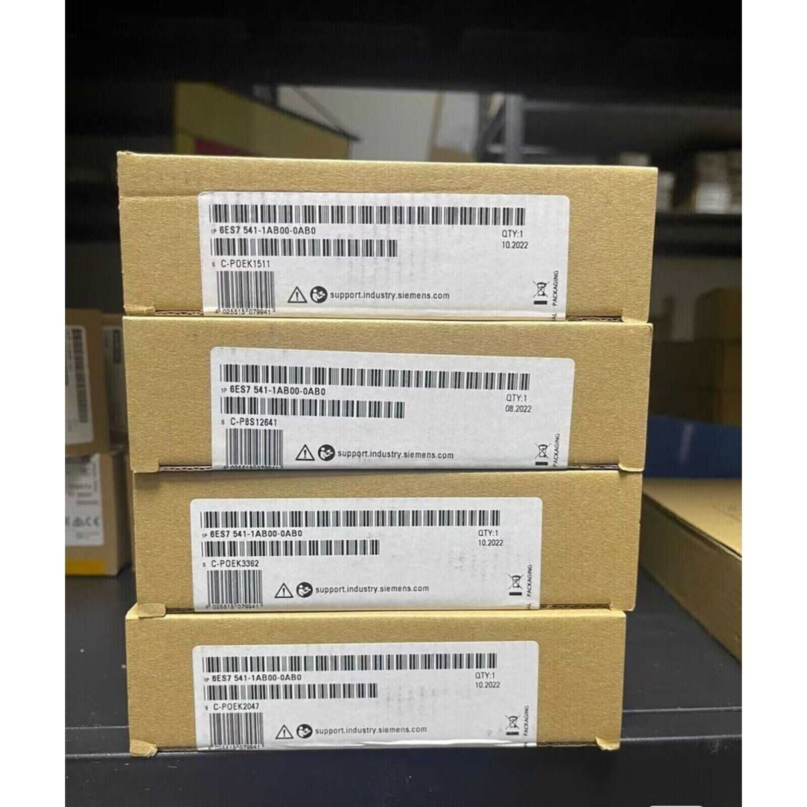 SIMATIC S7-1500 CM 1542-1 communication modules boxes, 6ES7 541-1AB00-0AB0, industrial automation parts.