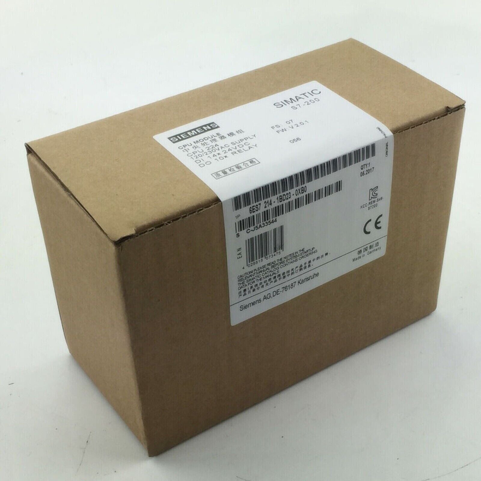 Siemens SIMATIC S7-200 CPU module 6ES7 214-1BD23-0XB0 in cardboard box, made in Germany