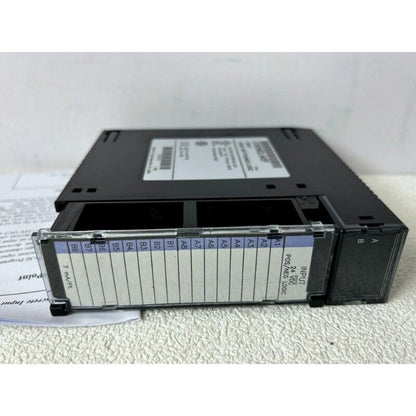 GE Fanuc IC693MDL645F Input Module, black PLC module with labels, 24VDC, POS/NEG Logic.