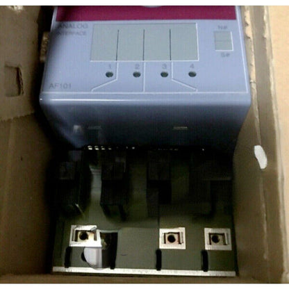B&R 7AF101.7 Analog Interface Module, gray unit with labels, in box, industrial automation part, new condition.