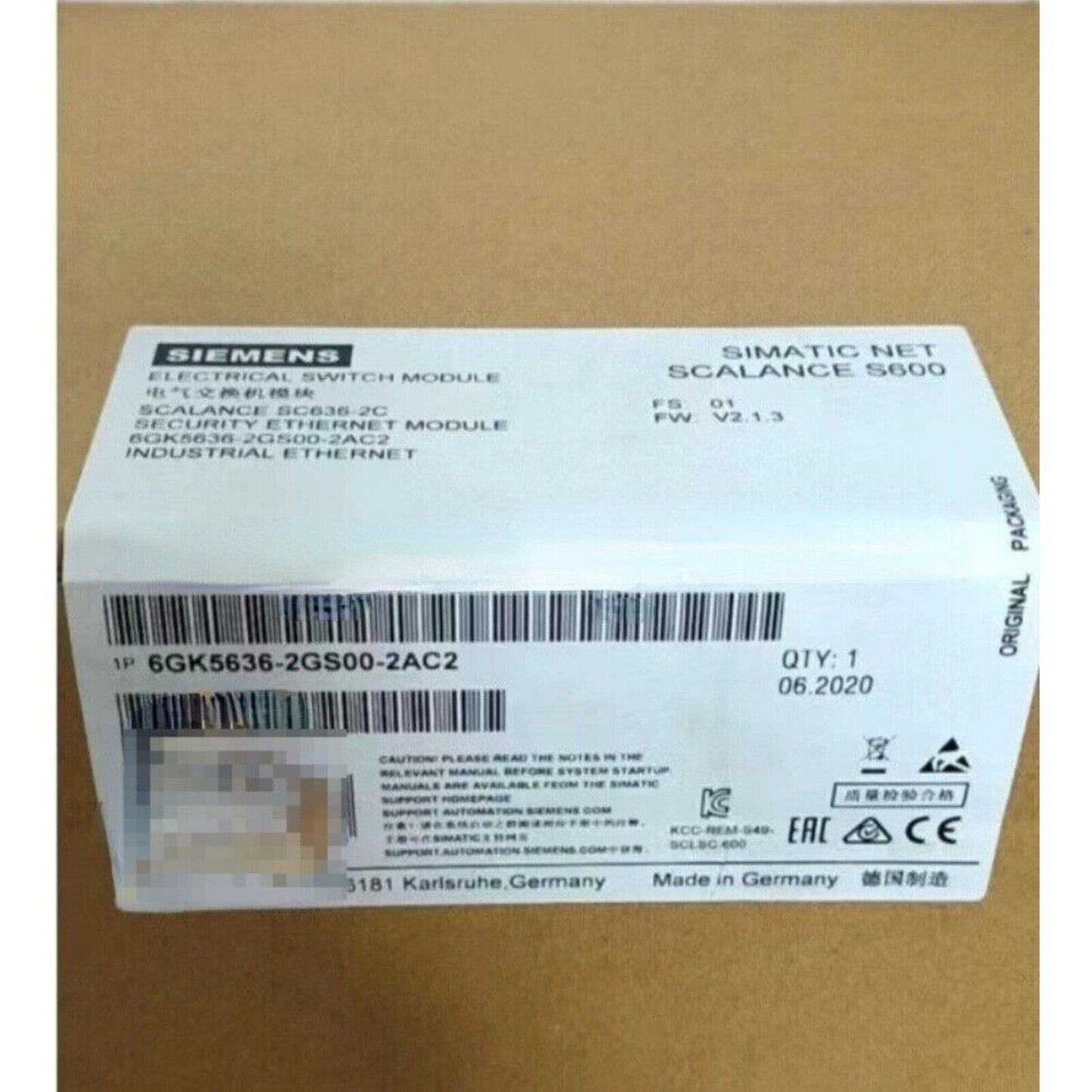 Siemens SCALANCE SC636-2C security ethernet module box, 6GK5636-2GS00-2AC2, industrial automation part.