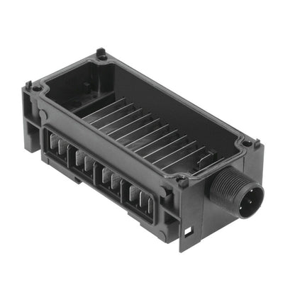 Festo CPX-GE-EV-S Interlinking block, black plastic enclosure, industrial automation component