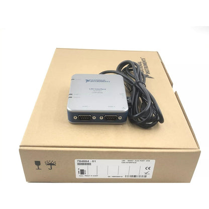 National Instruments USB-8506/2 Dual-channel High-speed LIN Card on its box, a CAN interface product.