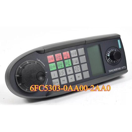 Siemens SINUMERIK HT2 handheld wheel with control buttons and digital display. Model 6FC5303-0AA00-2AA0