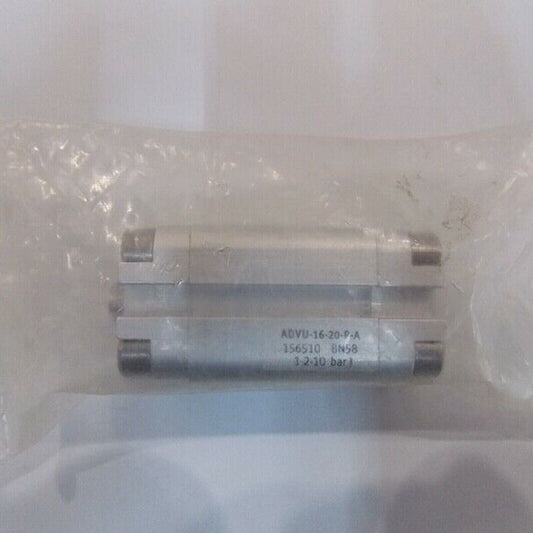 Festo ADVU-16-20-P-A 156510 compact air cylinder, industrial automation part, silver