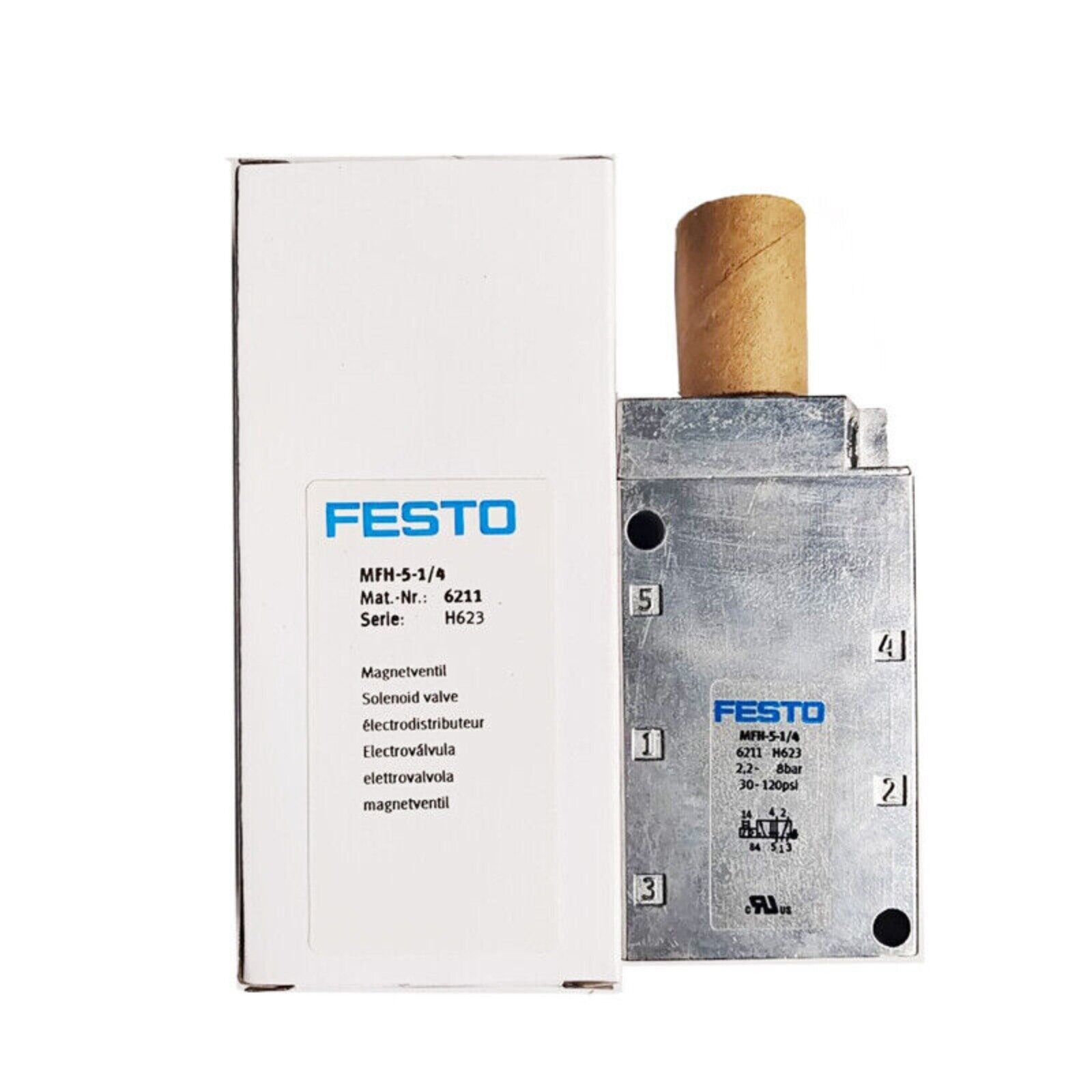 Festo MFH-5-1/4 6211 Solenoid Valve, industrial automation part, with specifications and model information