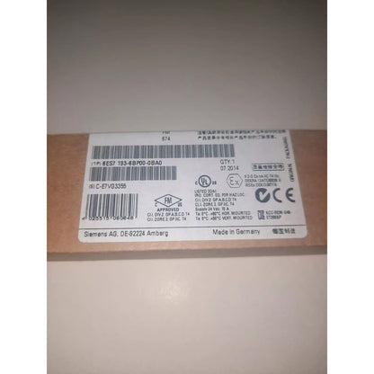 Siemens SIMATIC ET 200SP BaseUnit 6ES7193-6BP00-0BA0 product label, Made in Germany, industrial automation component.