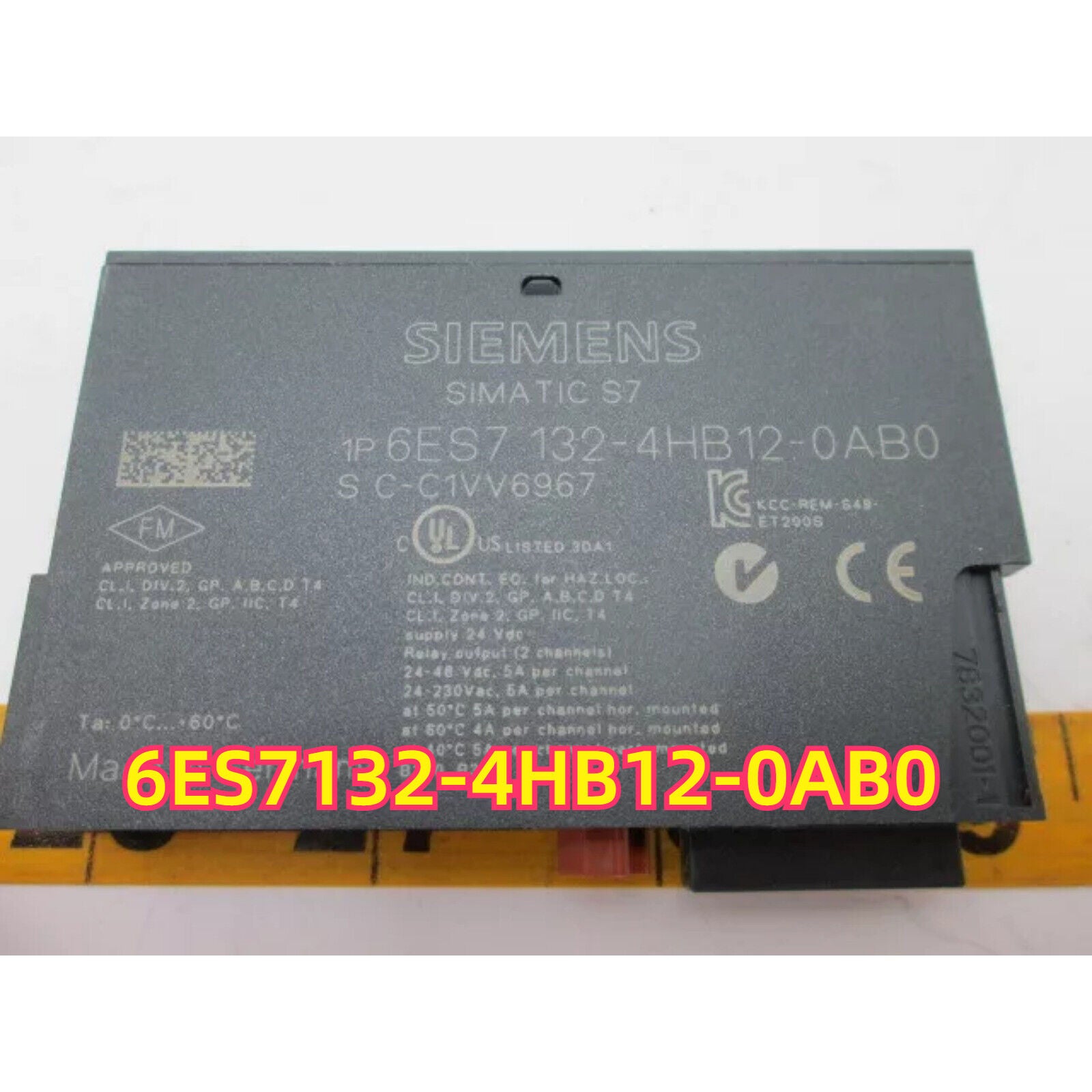 Siemens SIMATIC S7 6ES7132-4HB12-0AB0 module, gray industrial automation part with labels