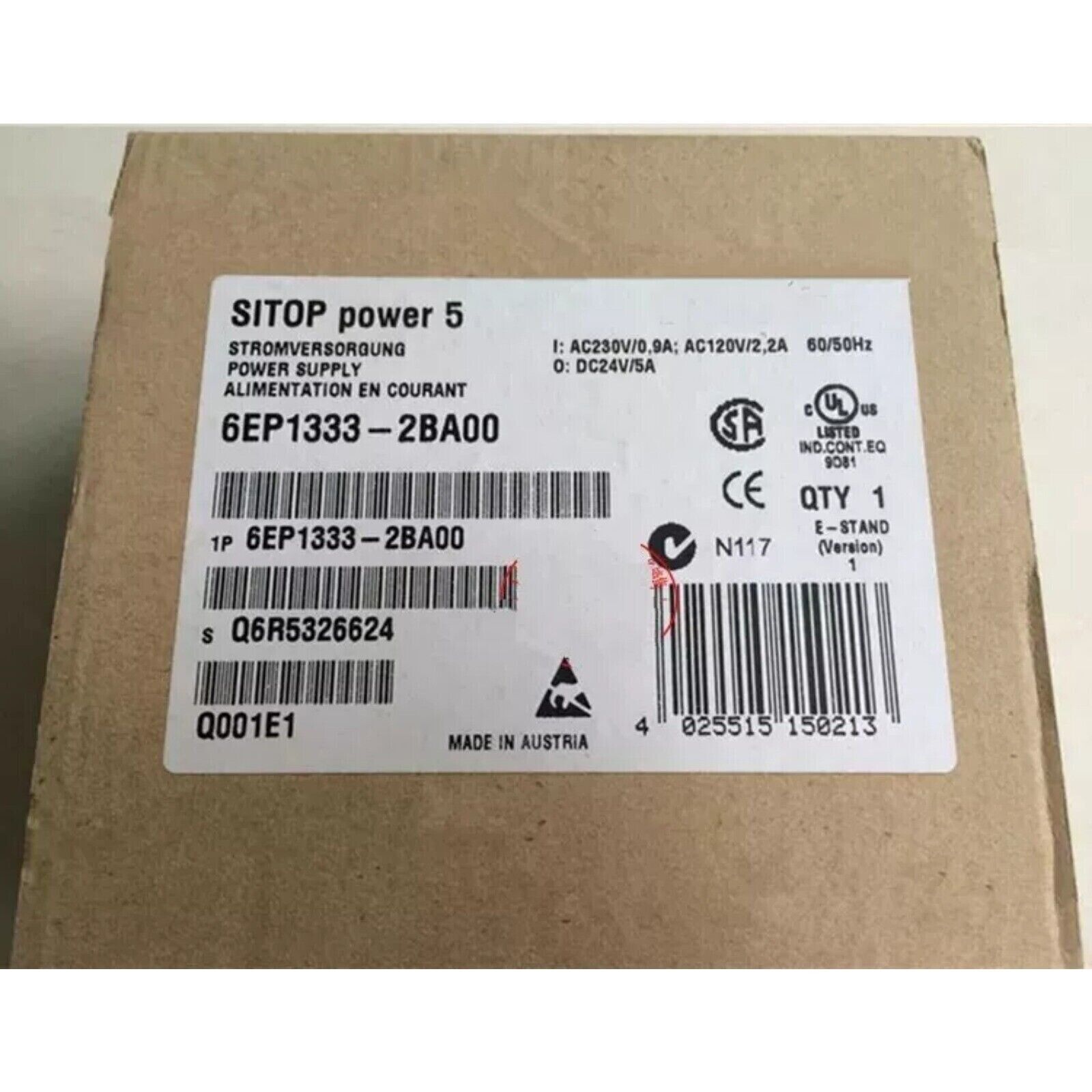 Siemens SITOP Power 5 Stabilized Power Supply 6EP1333-2BA00, Industrial Automation Part