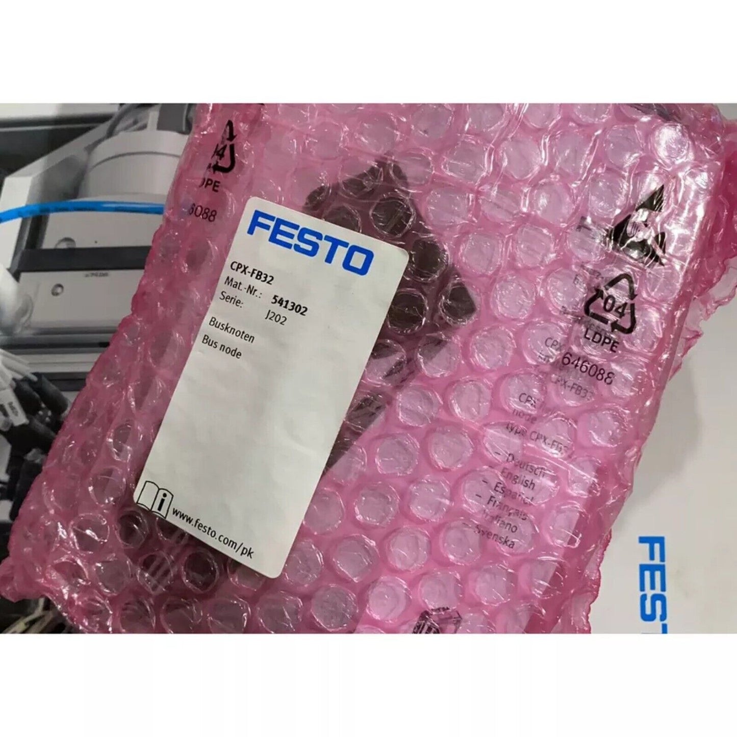Festo CPX-FB32 Bus Node in pink bubble wrap packaging, new automation component, fast shipping