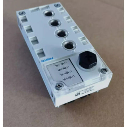 Festo CPX-CP-4-FB node module, industrial automation part, white and gray.