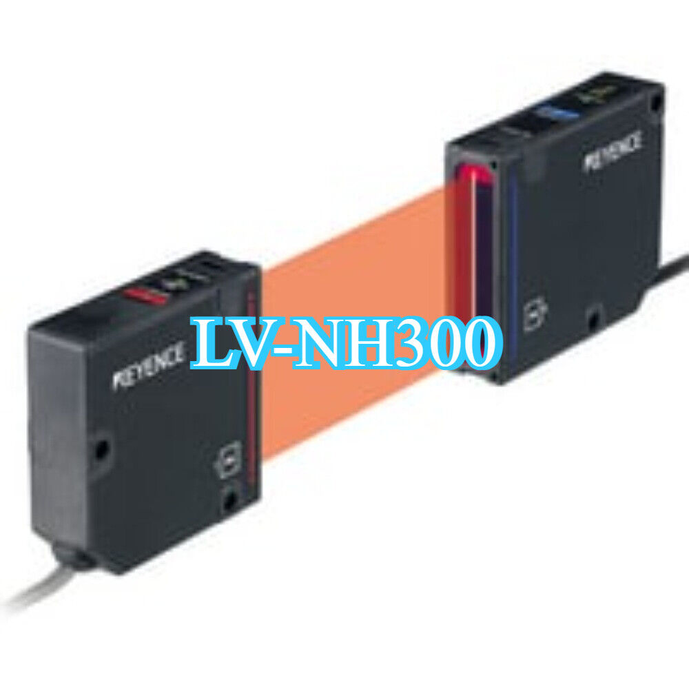KEYENCE LV-NH300 Laser Sensor, black sensor with red beam, industrial automation parts