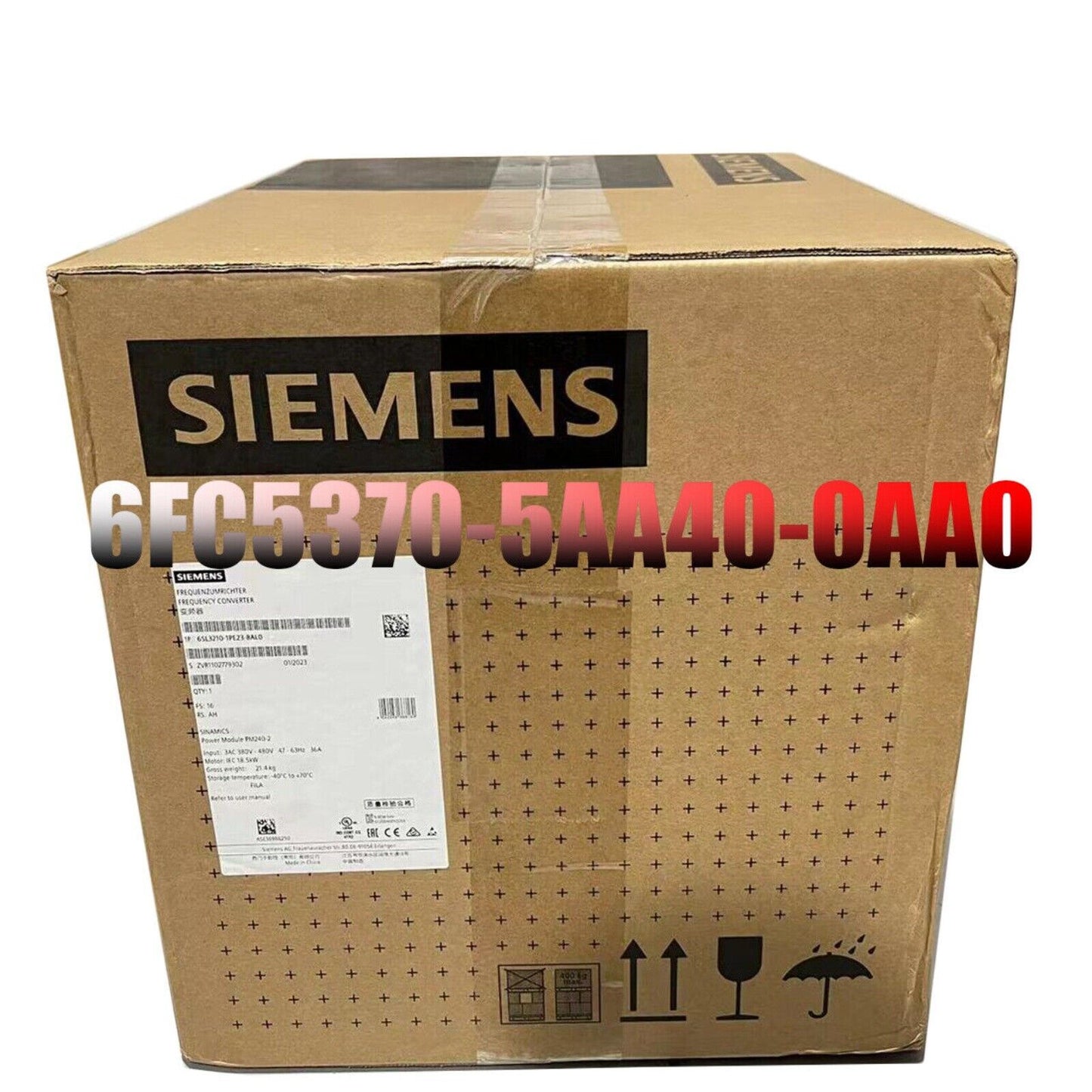 Siemens 6FC5370-5AA40-0AA0 Frequency Converter in box. PLC part for industrial automation.