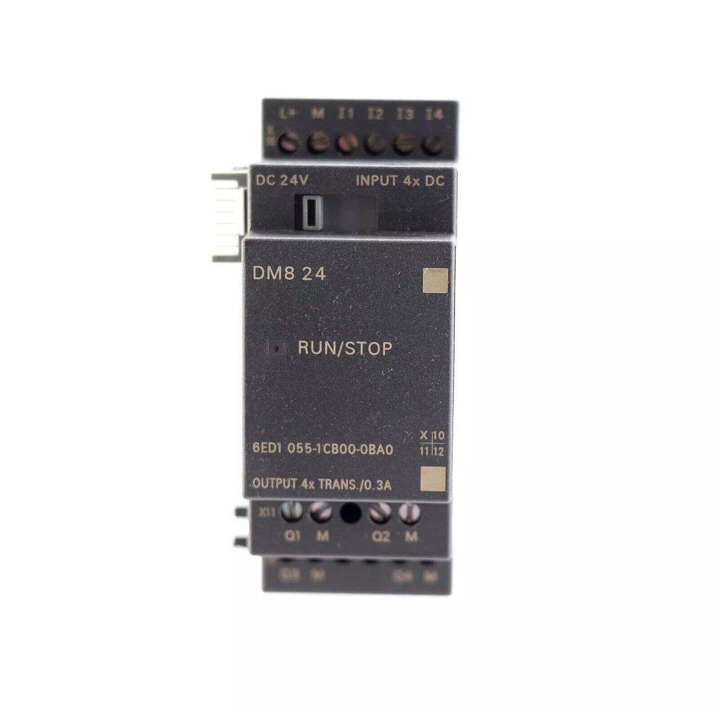 Siemens LOGO! DM8 24 Expansion Module, industrial automation component, DC 24V input and output.