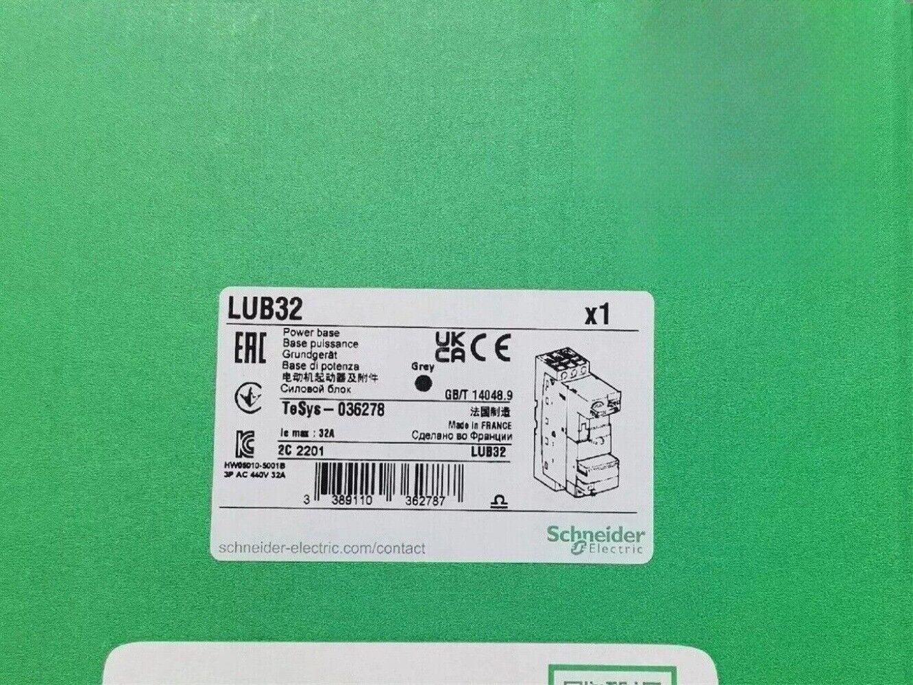 Schneider LUB32 Power Base Module - Grey, 32A Rated. Industrial automation parts from Schneider Electric.