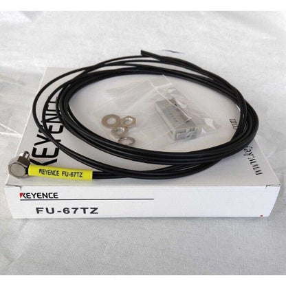 Keyence FU-67TZ Fiber Optic Sensor, New in Box, Digital Fiber Unit, Black Cable, Industrial Automation