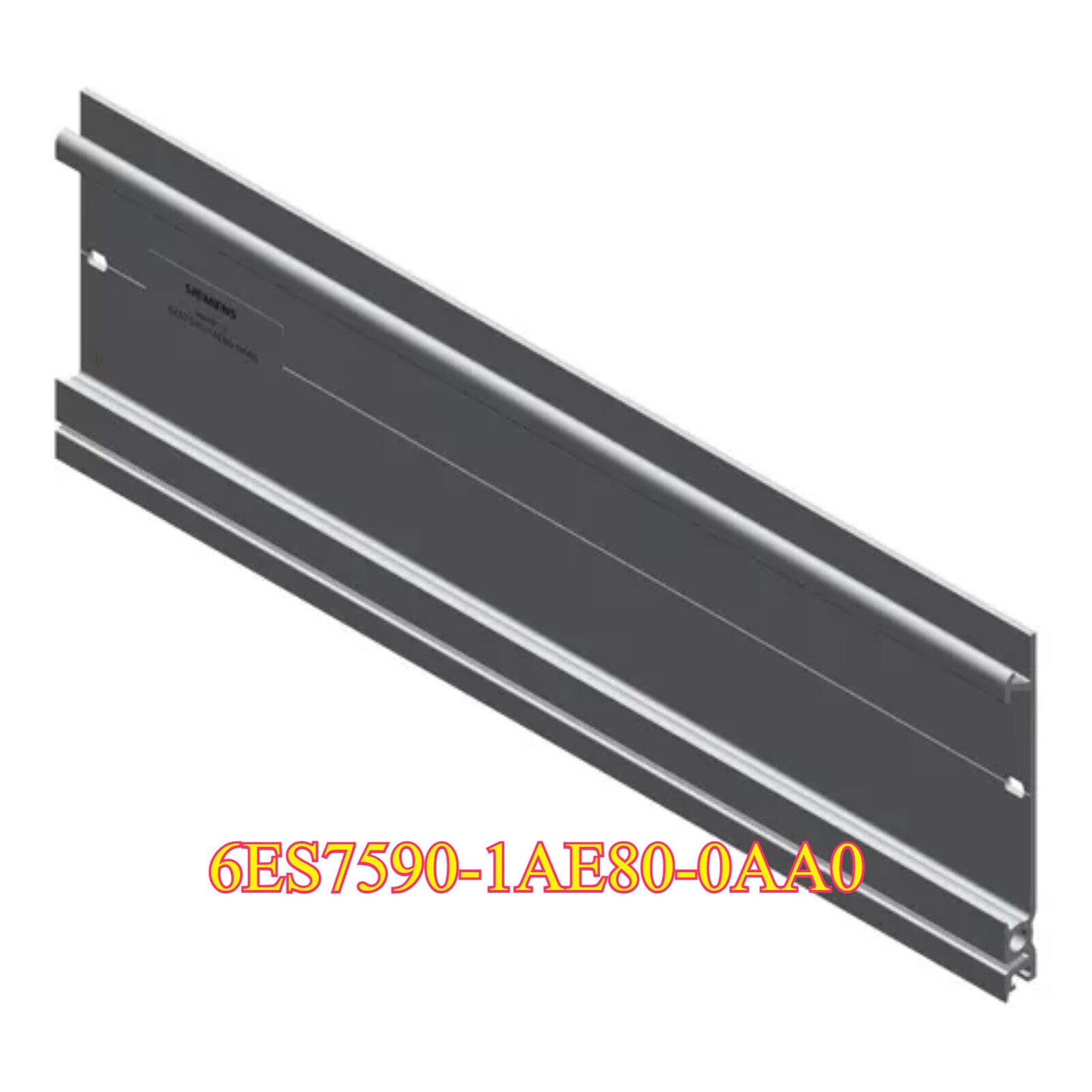 Siemens 6ES7590-1AE80-0AA0 Mounting Rail, 482mm, gray industrial automation component for PLC systems.