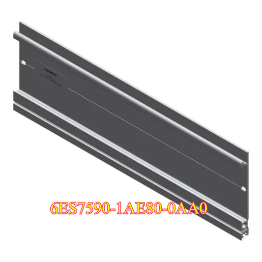 Siemens 6ES7590-1AE80-0AA0 Mounting Rail, 482mm, gray industrial automation component for PLC systems.