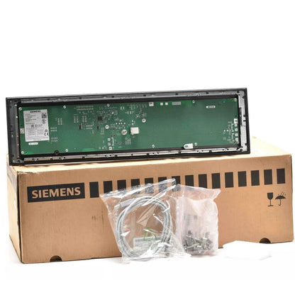 Siemens SINAMICS S120/SINUMERIK CNC system component, with a green circuit board and black frame, inside a SIEMENS box.