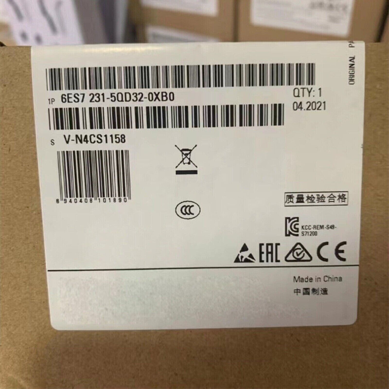 Siemens 6ES7231-5QD32-0XB0 Analog Input Module Packaging Label, Made in China