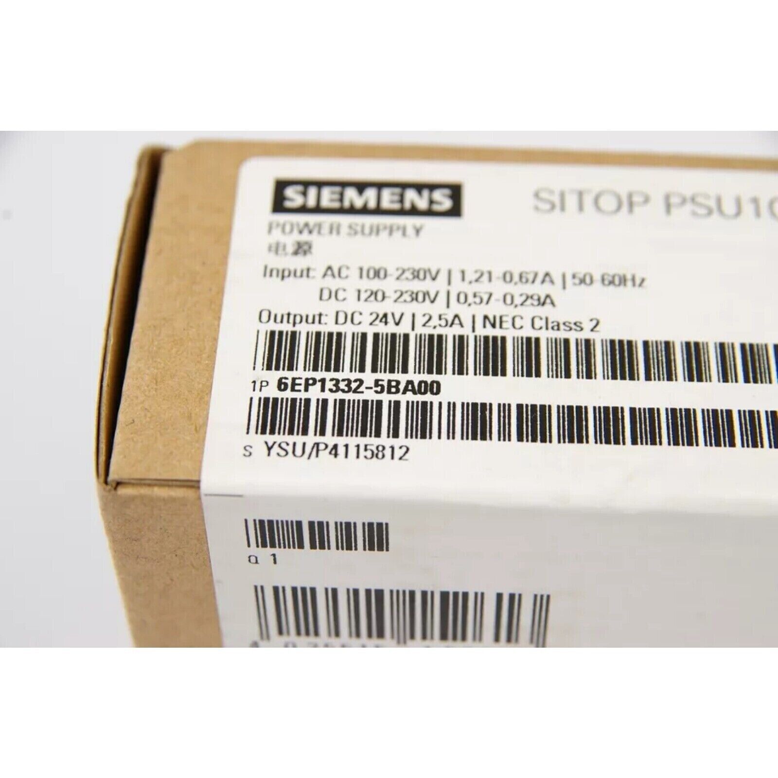 Siemens SITOP PSU100C Power Supply, Model 6EP1332-5BA00, industrial automation part.