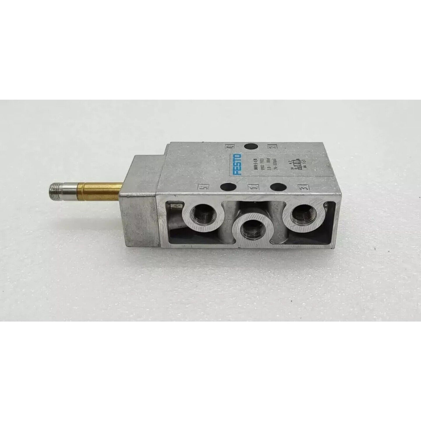 Festo MFH-5-1/8 Solenoid Valve, pneumatic component, industrial automation part. Features 24-120psi.