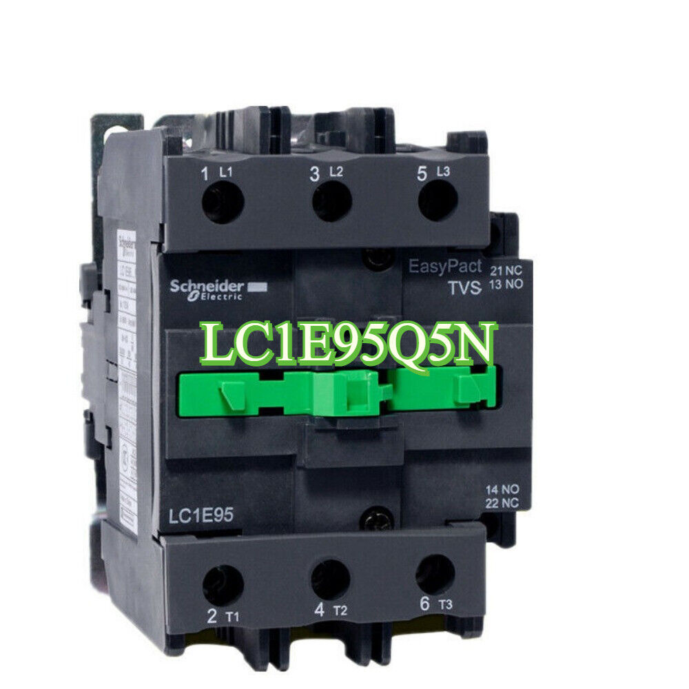 Schneider LC1E95Q5N Contactor, black and green with labeling, industrial automation component
