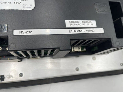 PanelView 1000 terminal back panel with RS-232 and Ethernet 10/100 ports, industrial automation equipment.