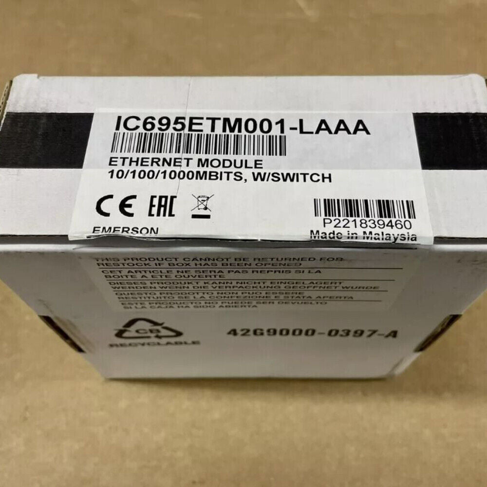 FANUC IC695ETM001-LAAA Ethernet Module box, Emerson product, 10/100/1000MBITS, Made in Malaysia, for RX3i PLC