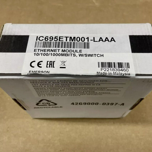 FANUC IC695ETM001-LAAA Ethernet Module box, Emerson product, 10/100/1000MBITS, Made in Malaysia, for RX3i PLC