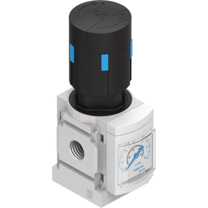 Festo MS4-LR-1/4-D6-AS pressure regulator with pressure gauge, industrial automation component
