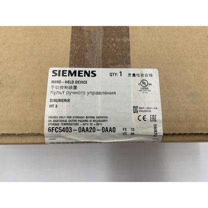 Siemens Sinumerik HT 8 Handheld Device box, 6FC5403-0AA20-0AA0 industrial part, control panel in packaging.