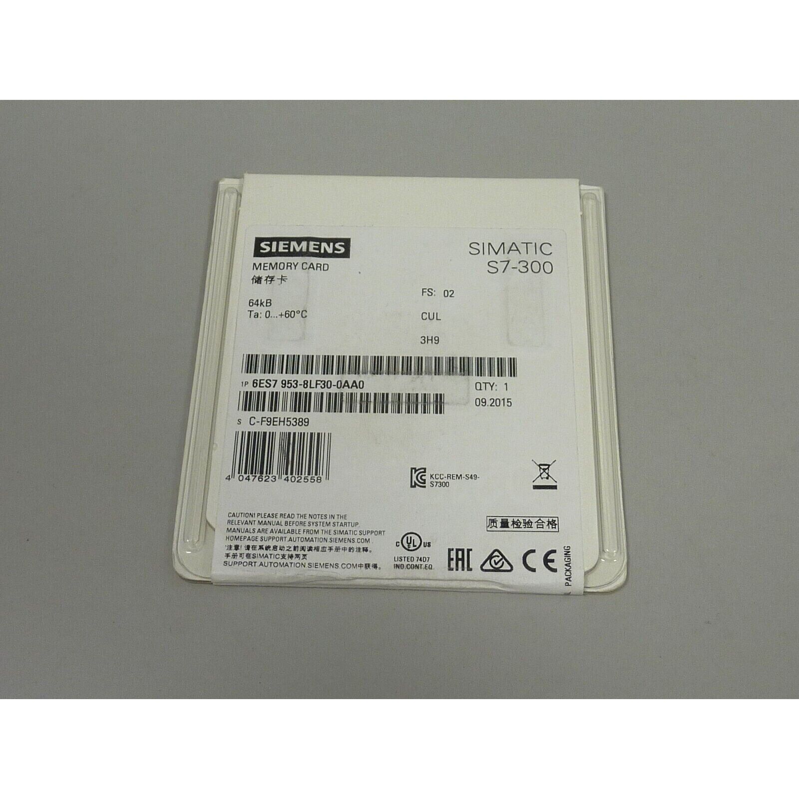 Siemens SIMATIC S7-300 Memory Card 6ES7 953-8LF30-0AA0, PLC Module