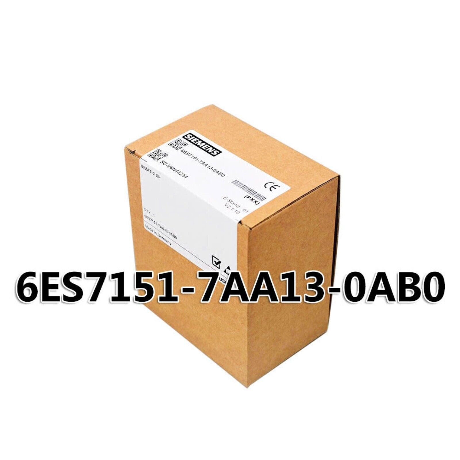 Siemens 6ES7151-7AA13-0AB0 PLC module in original packaging, with product code visible.