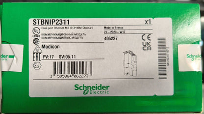 Schneider Electric STBNIP2311 PLC Module, industrial automation I/O, Made in France, Modicon.