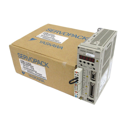 YASKAWA SERVOPACK SGDM-02ADA servo drive, 200V. Industrial automation part, featuring model details and serial number.