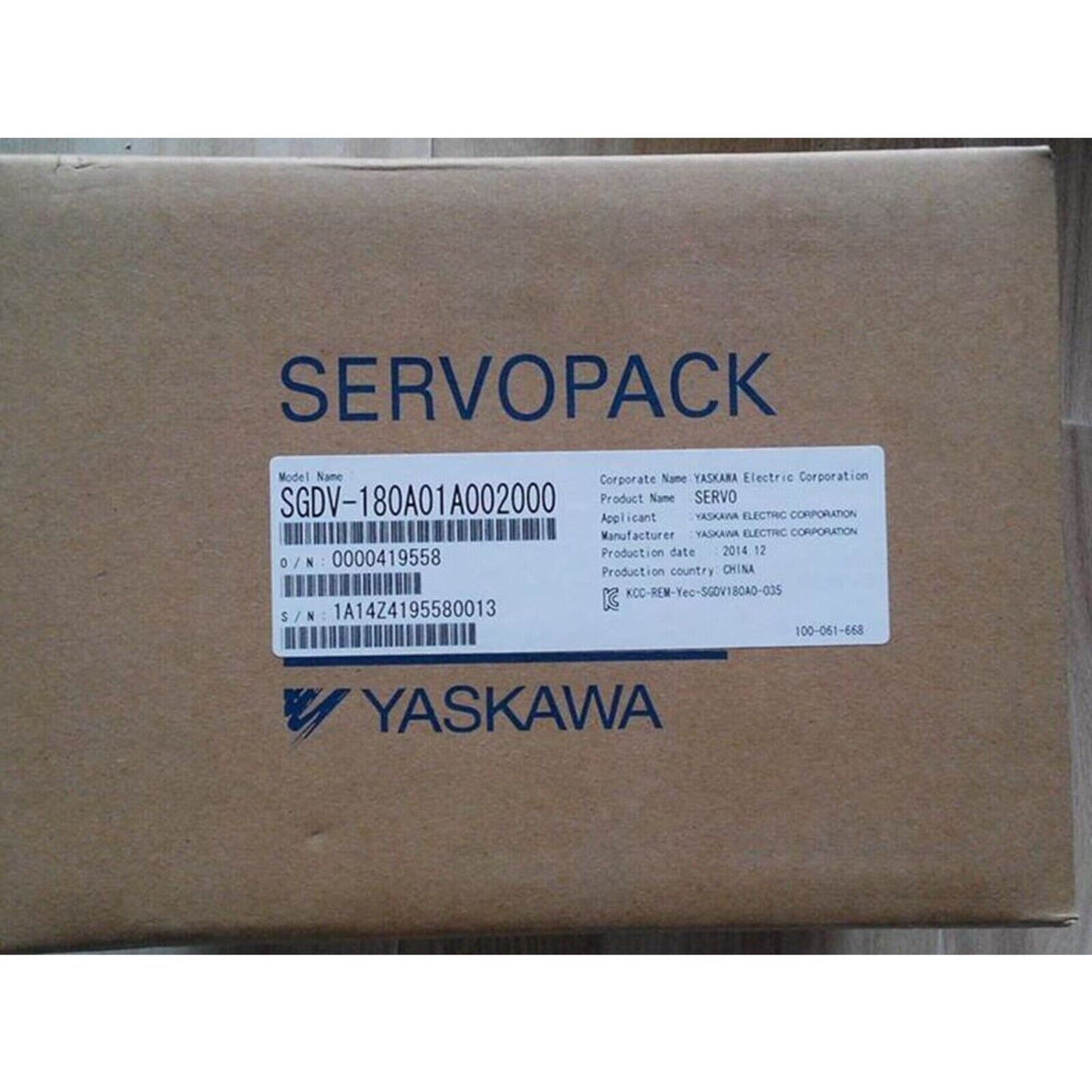 YASKAWA SGDV-180A01A002000 Servo Driver Box, Industrial Automation Part