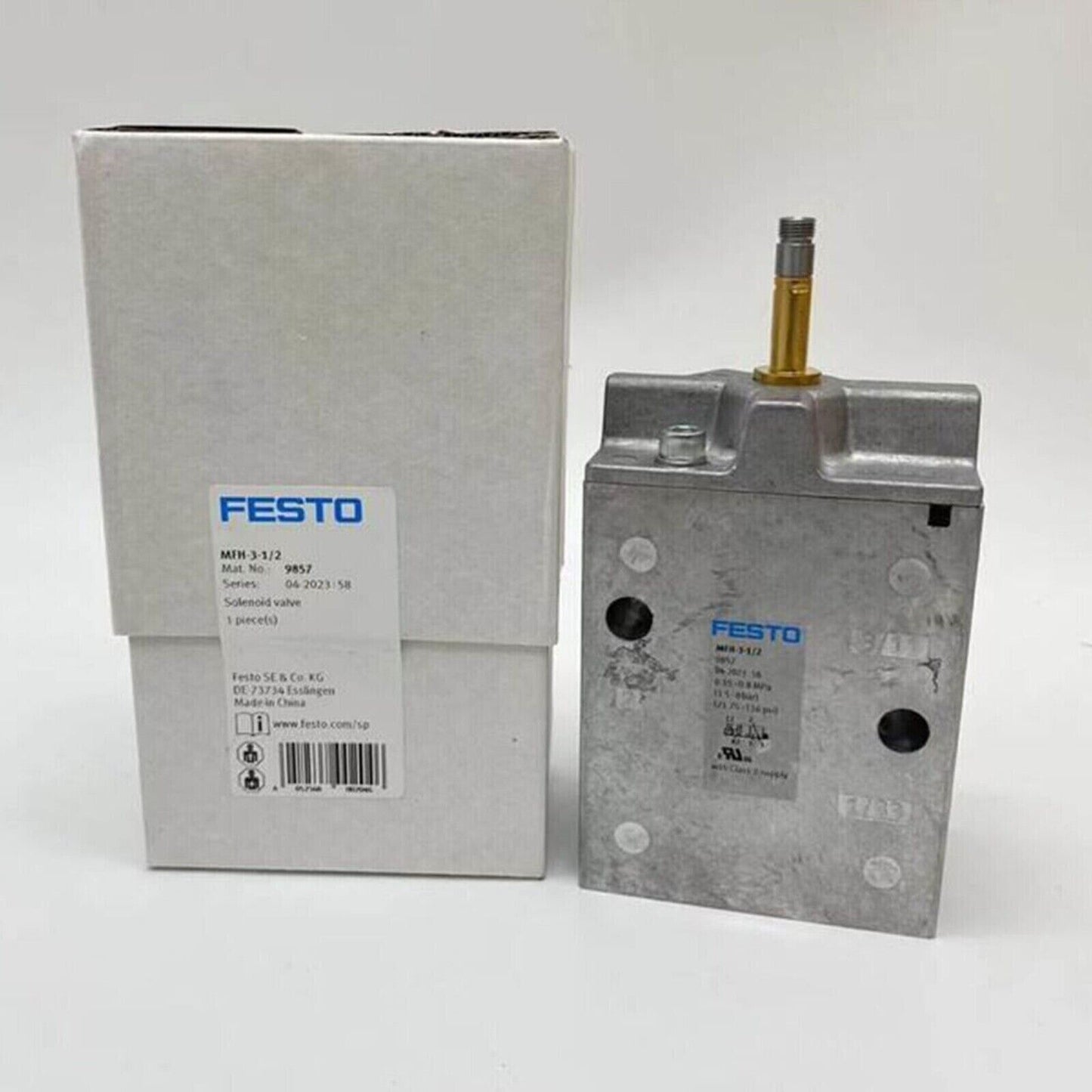 Festo MFH-3-1/2 9857 Solenoid valve, industrial automation part, pneumatic valve, metallic structure, Made in China