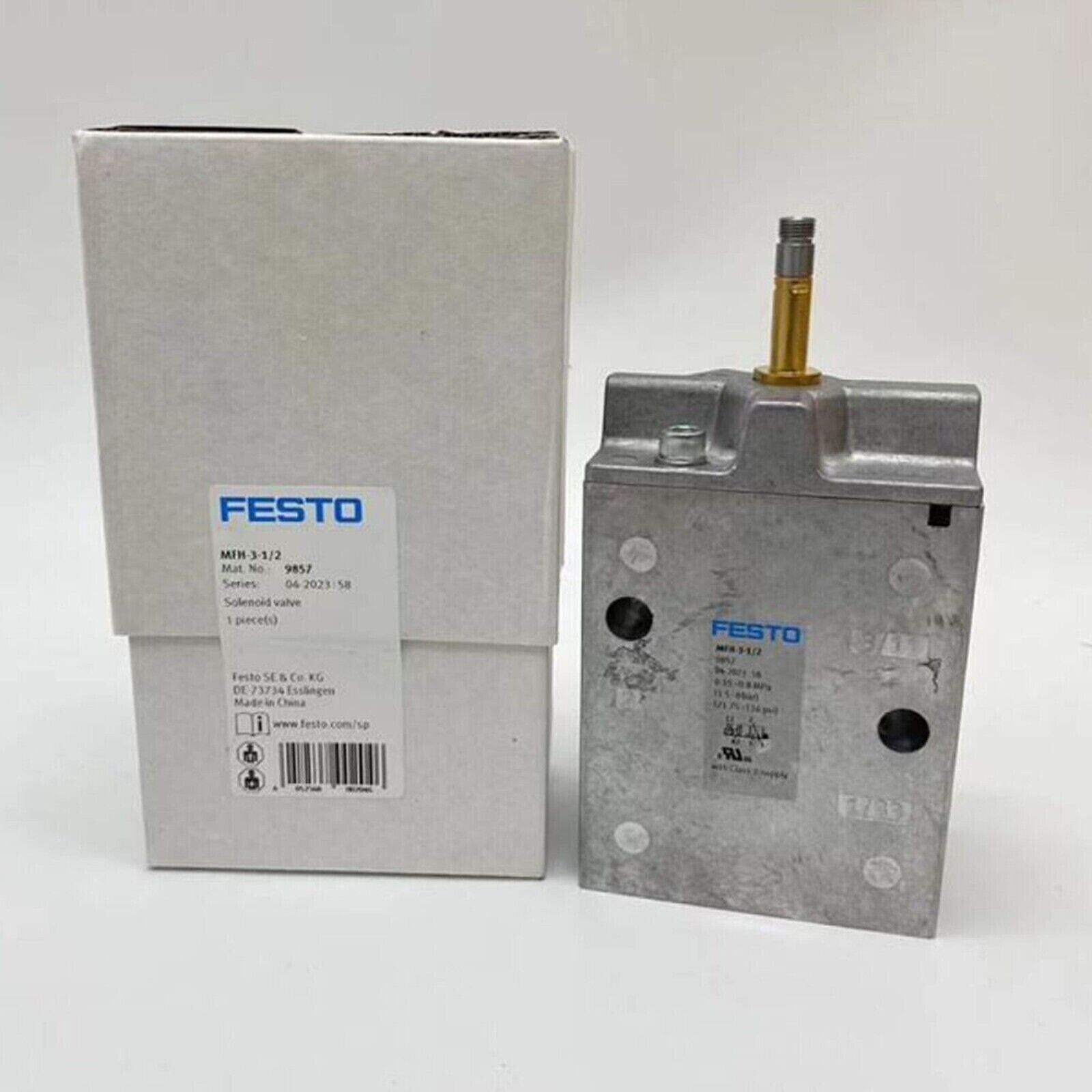 Festo MFH-3-1/2 9857 Solenoid valve, industrial automation part, pneumatic valve, metallic structure, Made in China