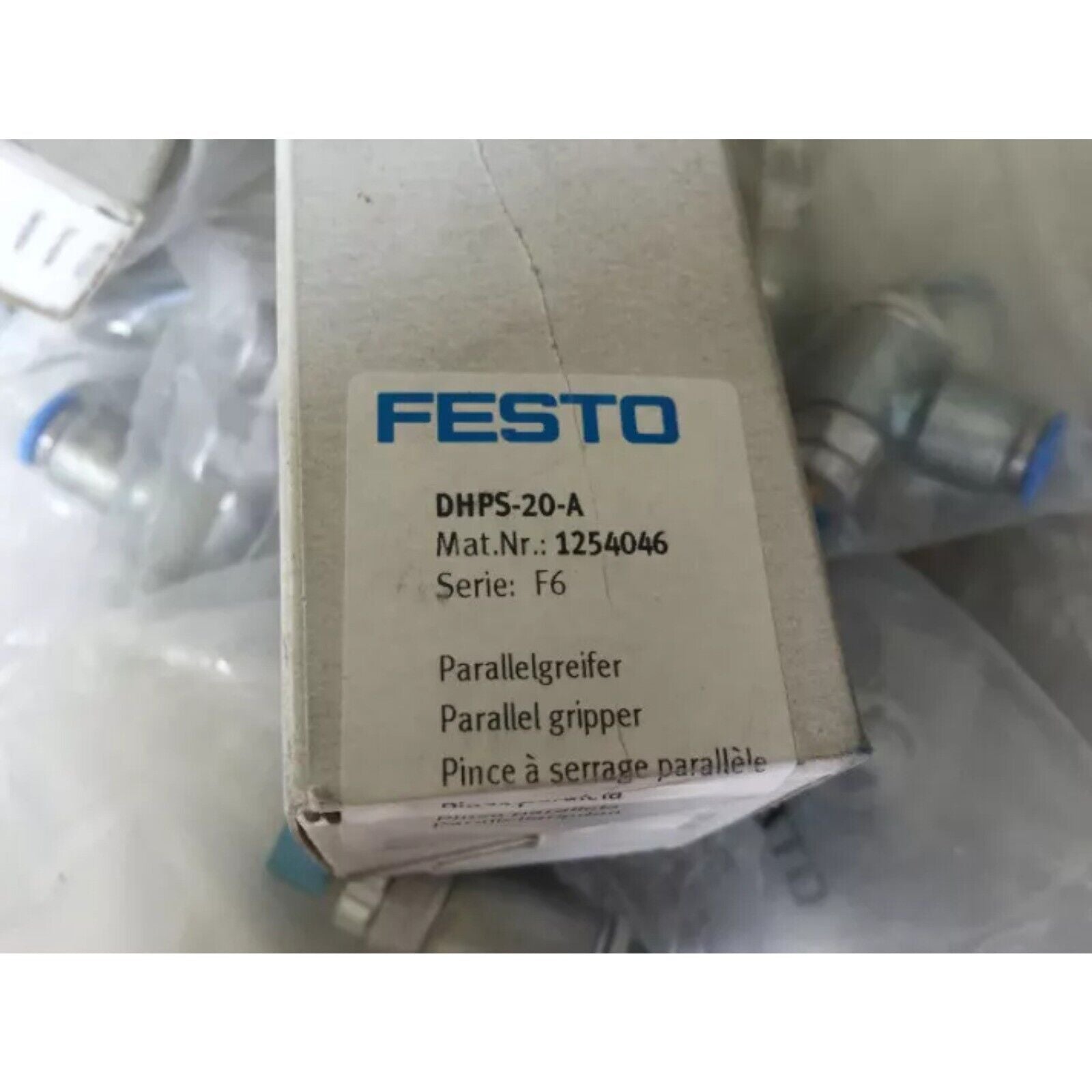 Festo DHPS-20-A parallel gripper, industrial automation part.