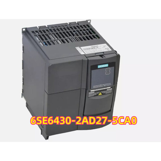 Siemens MICROMASTER 430 frequency converter, model 6SE6430-2AD27-5CA0, gray industrial automation equipment.