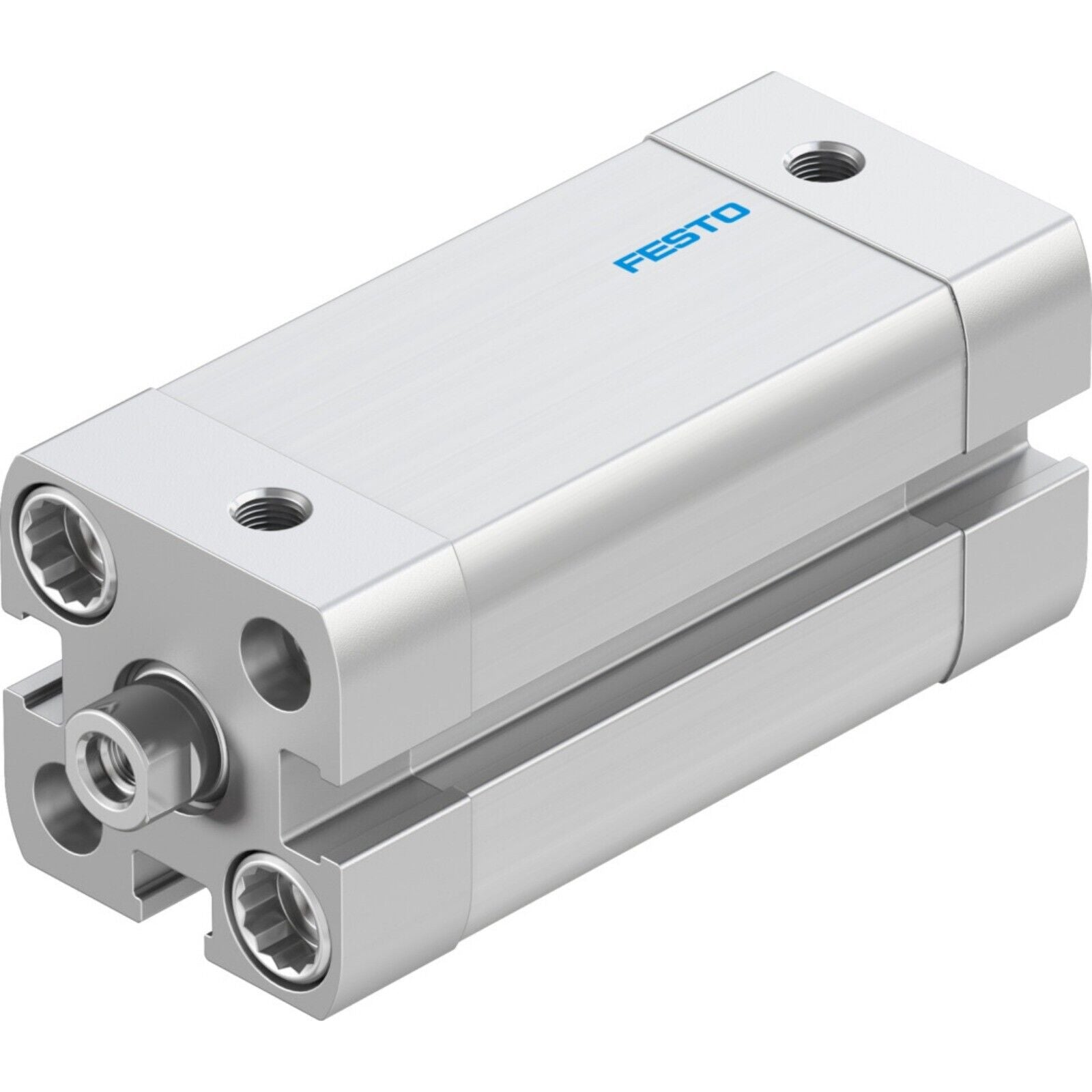 Festo ADN-16-30-I-P-A compact air cylinder, industrial automation component, side view.