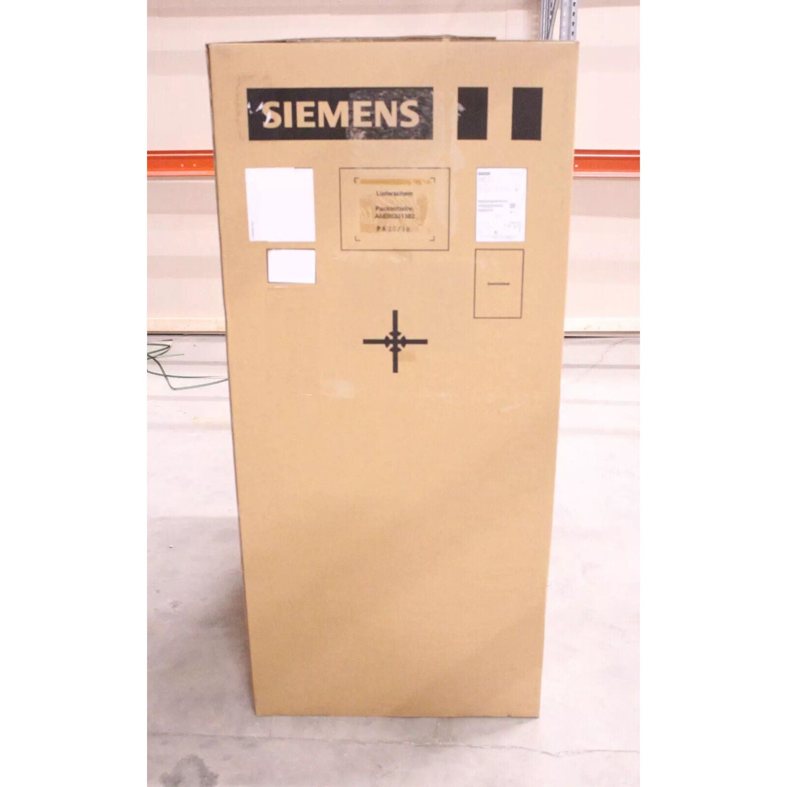 Siemens S120 BASIC LINE MODULE packaged in a brown cardboard box, ready for shipment. Industrial automation part.