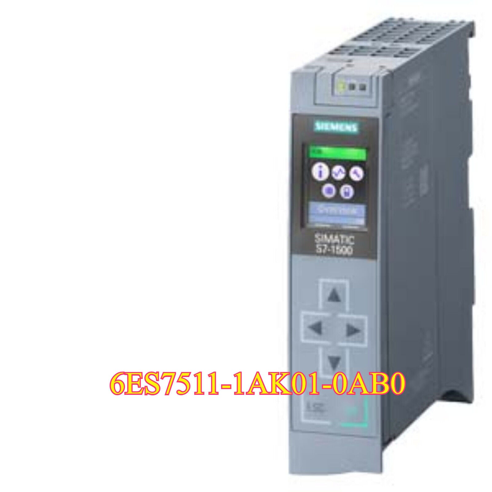 SIMATIC S7-1500 CPU 1511-1 PN module by Siemens, industrial automation equipment, gray casing, 6ES7511-1AK01-0AB0