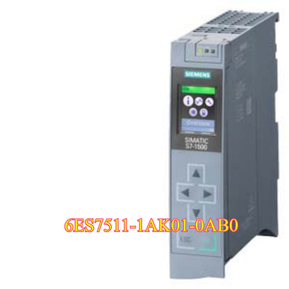 SIMATIC S7-1500 CPU 1511-1 PN module by Siemens, industrial automation equipment, gray casing, 6ES7511-1AK01-0AB0