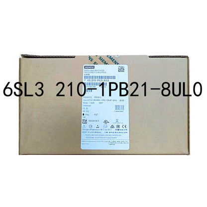 Siemens SINAMICS PM240-2 frequency converter 6SL3210-1PB21-8UL0, industrial automation part in a brown box.